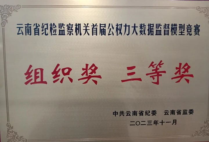 【喜讯】云煤（拉斯维加斯官网）集团纪委荣获云南省纪检监察机关首届公权力大数据监视模子竞赛组织奖三等奖